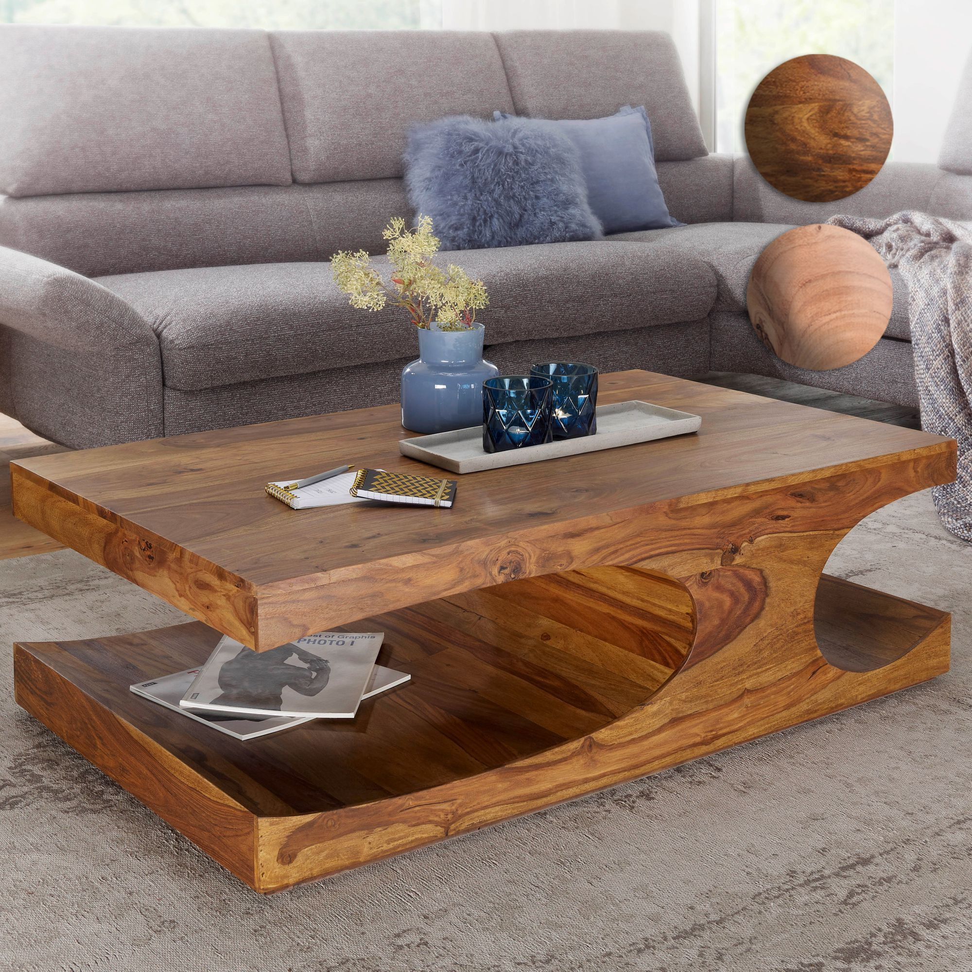 Finebuy Couchtisch Massiv-Holz 120 Cm Breit Wohnzimmer-Tisch pertaining to Designer Tisch Wohnzimmer